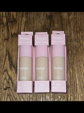 3 x Prolux Cosmetics Matte Foundation In Fair  1.35fl Oz BNIB